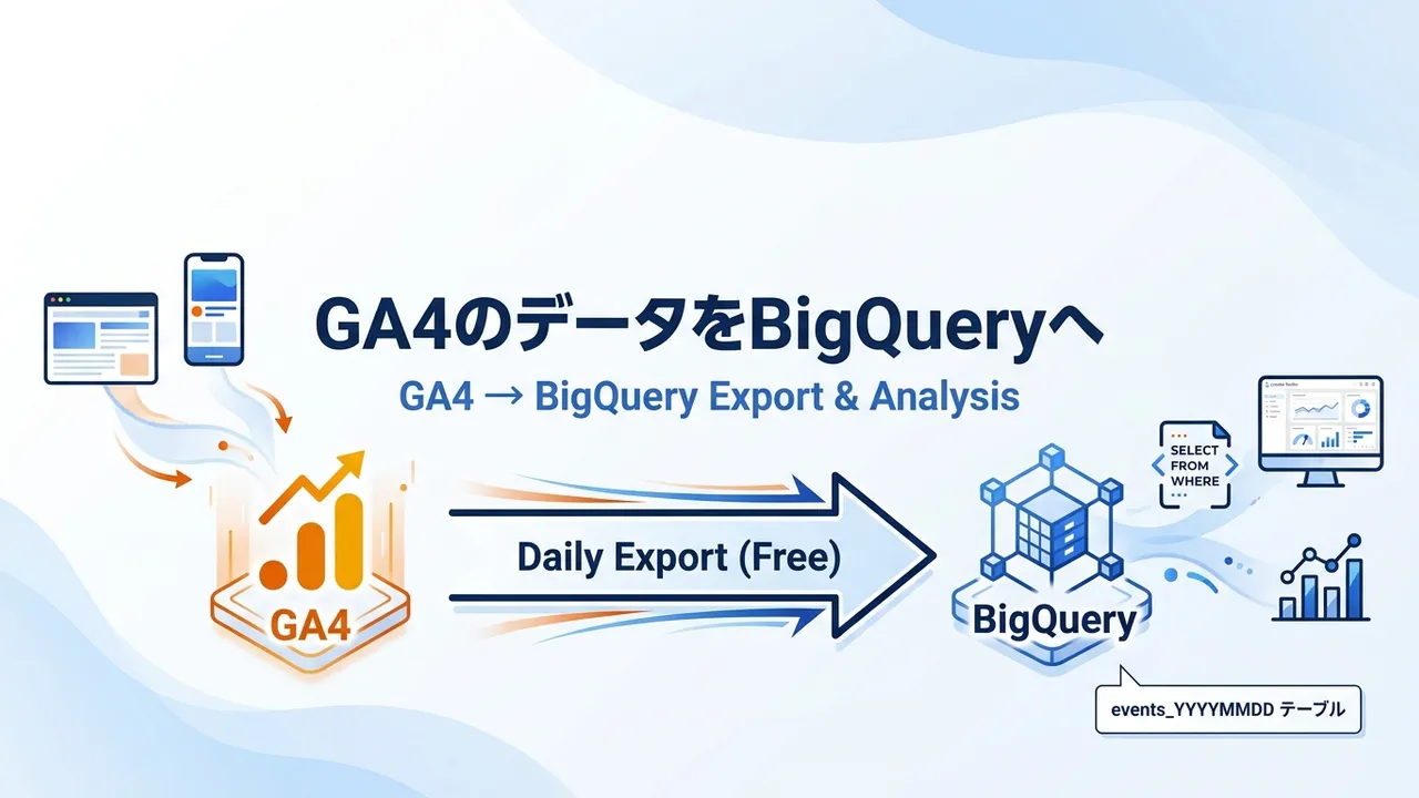GA4→BigQuery連携ガイド｜設定手順・料金・分析例【2026年版】