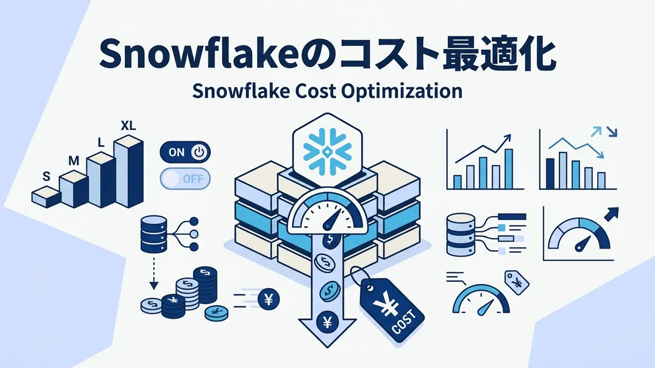 Snowflakeの請求が想定を超える原因と対策を、実務目線で解説します。クレジット課金・ウェアハウスのサイズ・ストレージという料金体系の仕組み、BigQueryのスキャン量課金との違い（稼働時間課金）、止め忘れやオーバーサイジングなどの課金トラップ、auto-suspendやリソースモニターによる削減策、ACCOUNT_USAGEでの可視化までまとめました。
