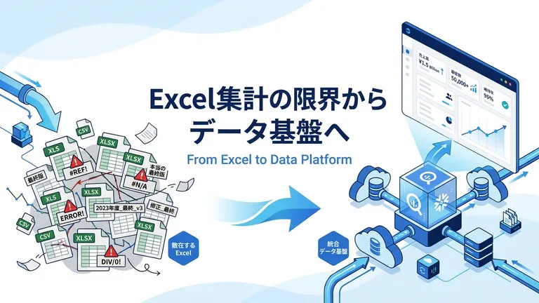 Excel集計の限界サイン7つ｜データ基盤移行の3アプローチと費用相場