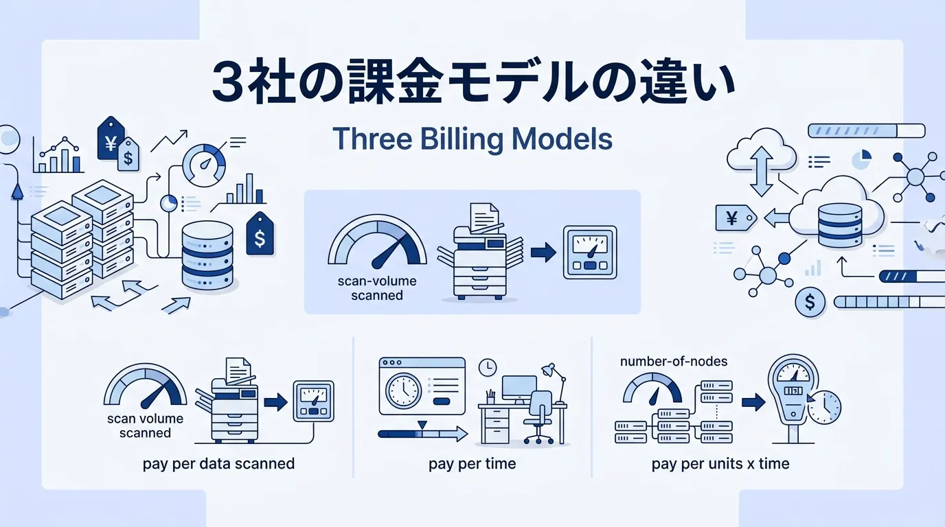 クラウドDWH3社の課金モデルの違い