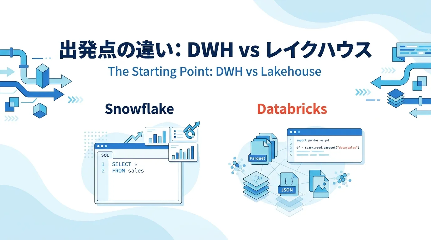 出発点の違い：DWHとレイクハウス