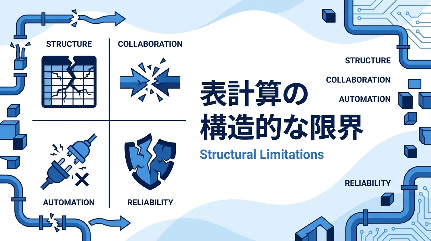 表計算ソフトの構造的な限界を4方向で整理